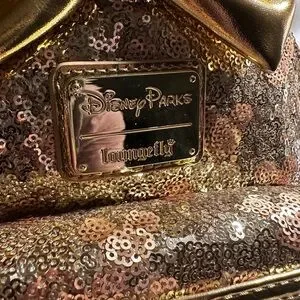 Disney Minnie Mouse Yellow Golden Sequin Hard Tag Loungefly Backpack: NWT Disney | Bags | Disney Minnie Mouse Yellow Golden Sequin  main image 2